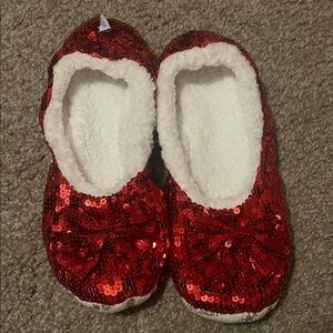 Red Sequin Women's Slippers New Without Tags Will Fit sizes 8-9